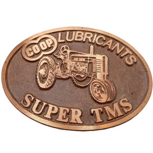 John Deere H Belt Buckle Tractor Lubricants Super TMS Vintage Farm Cowboy