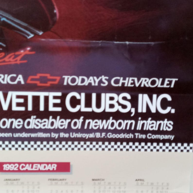 1992 Chevrolet Corvette Poster Win A Chevy Vette 1990s Car Automotive ...