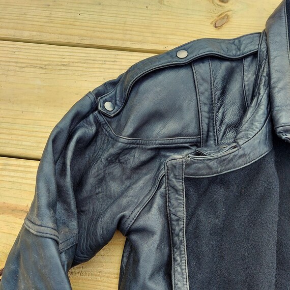 Vintage Black Leather Jacket Harley Davidson Moto… - image 9