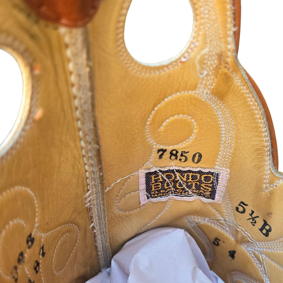 Hondo Cowboy Boots Vintage Western Wear Womens 5.5 B Country Cowgirl Rodeo Shoes, foto 3 di 5