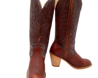 Botas vaqueras Acme Dingo para mujer, talla 5 M, estilo western vintage, vaquera bohemia.