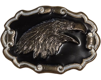 Vintage SSI Eagle Belt Buckle and Leather Embossed Belt Vintage SSI Belt Buckle With Eagle - Etsy main image 2