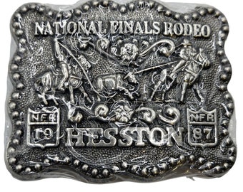 1987 Kids NFR Rodeo Youth Fibbia della cintura Finali nazionali NOS Hesston Team Roping Kids Horse Cowboy
