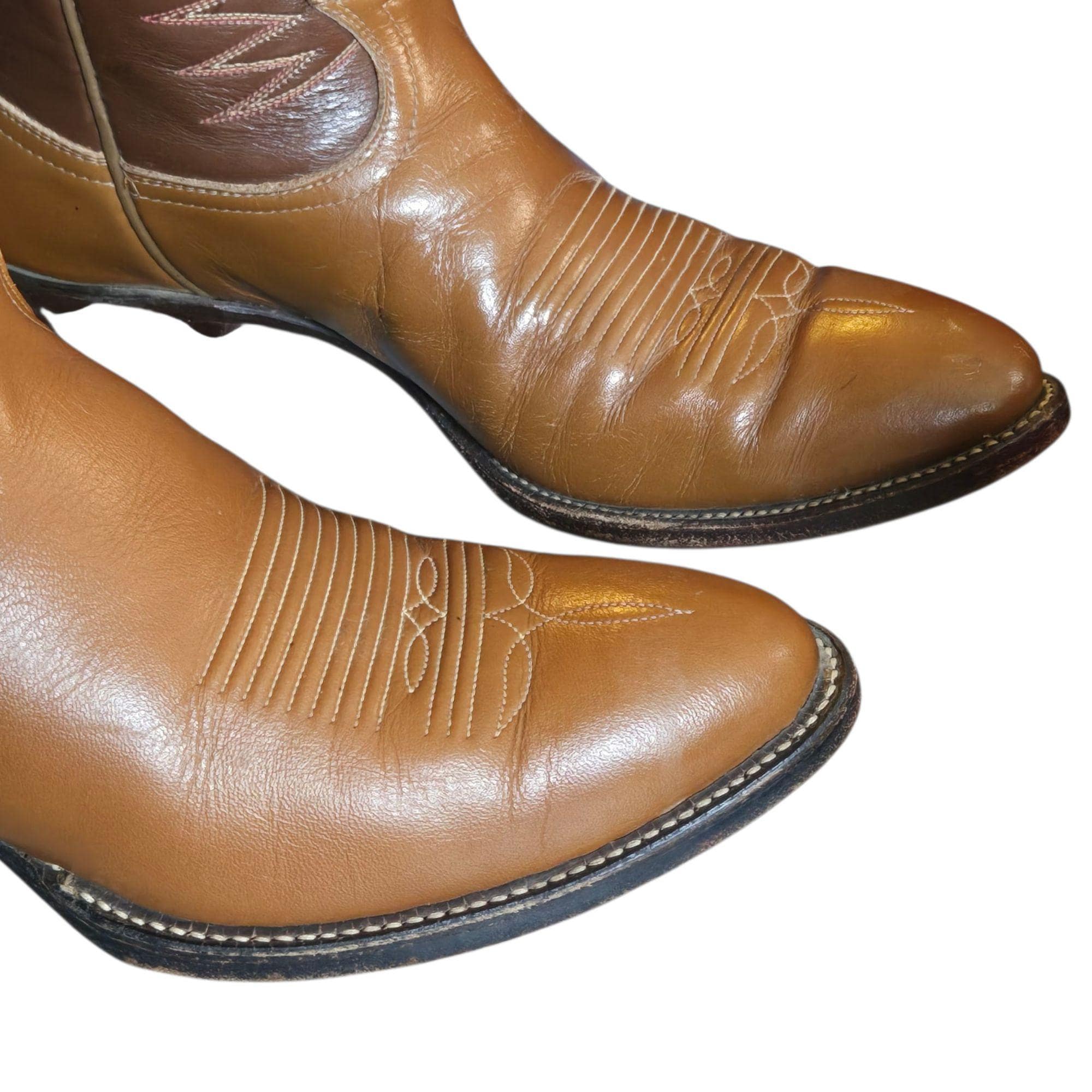Bottes De Cowboy Vintage TONY LAMA 6616 - Homme Taille 8.5 D - Cuir Marron (occasion)