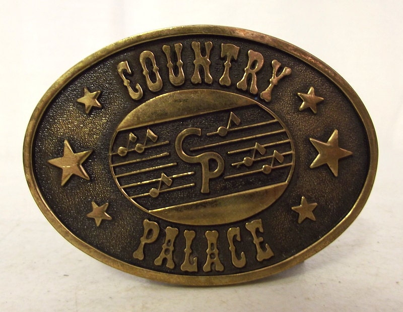 Vintage Country Palace Solid Brass belt buckle stars Etsy