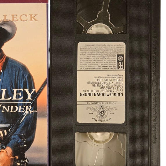 Quigley Down Under VHS Tape Tom Selleck 1990 MGM Contemporary