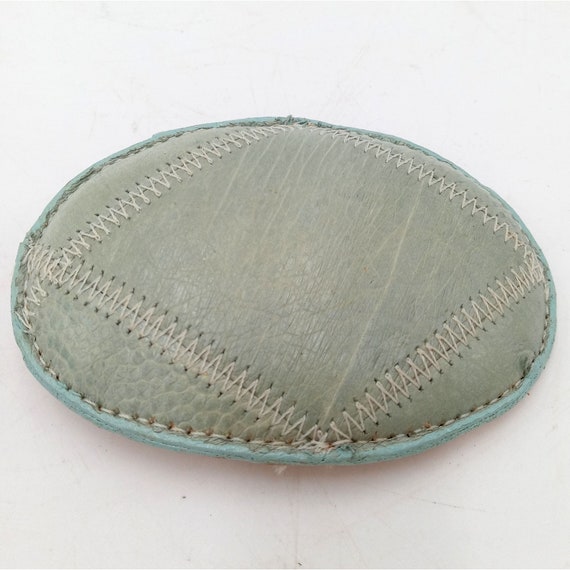 Light Blue Patchwork Exotic Eel Look Leather Belt… - image 5