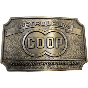 Boucle de ceinture Farmland COOP pétrole vintage Farmer Western Wear