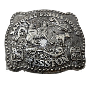 Small 1985 Calf Roper Belt Buckle NFR Rodeo Youth Roping Kids National Finals NOS
