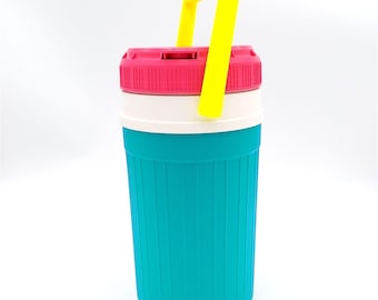 Igloo Half Gallon Beverage Drink Cooler Retro Vintage 1990s Turquoise Pink Yellow