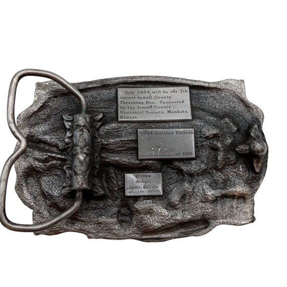 Jewell County Threshing Bee Belt Buckle Mankato Kansa… Gem