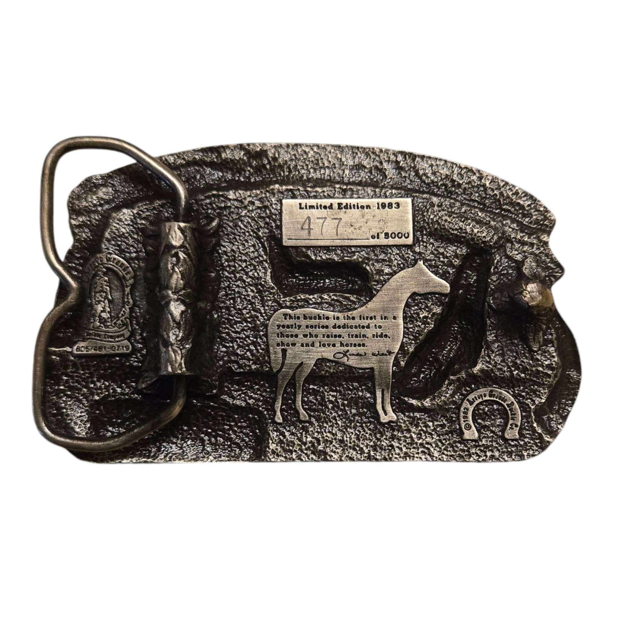 American Horse Rider Belt Buckle 1983 Cowboy Equestrian  display picture 2