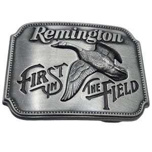 Vintage Remington Belt Buckle First In The Field Canadian Goose Sporting