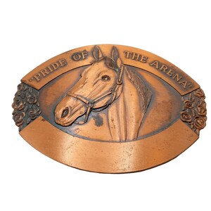 Pride Of The Arena Belt Buckle Vintage 1970s Horse Country Western Wear Cowboy
