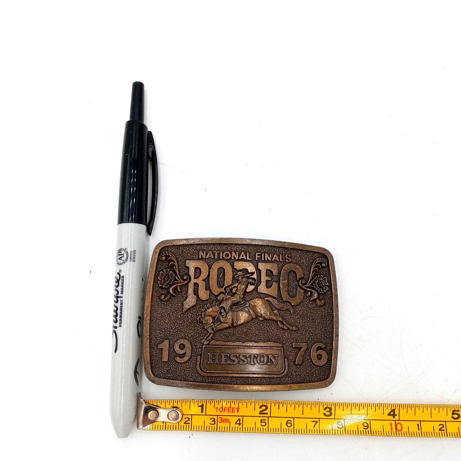 1976 Hesston Belt Buckle Distressed NFR Saddle Bronc Cowboy Etsy