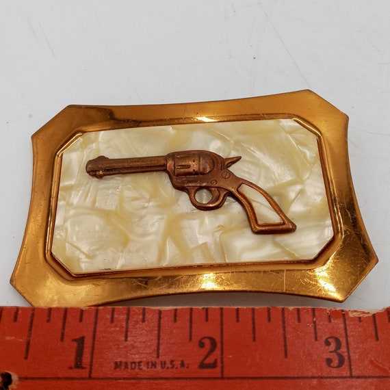 Western Pistol Belt Buckle Six Shooter Cowboy Cou… - image 5