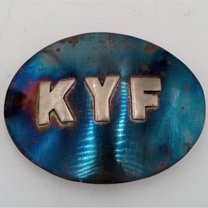 Western Rockabilly Belt Buckle KYF Cowboy Initials Vintage One Of A Kind