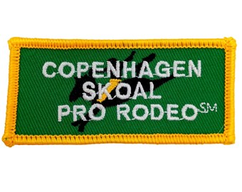Copenhagen Skoal Pro Rodeo Embroidered Patch Cowboy Bronc Rider Green Yellow