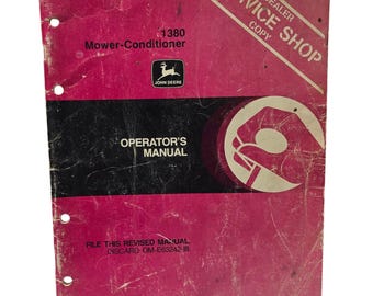 Manual del operador de la segadora acondicionadora John Deere 1380 Vintage