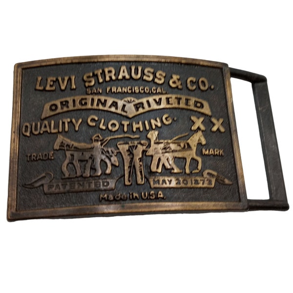 Levi Strauss Belt Buckle Levis Jeans Two Horse Brand Vintage Western Country