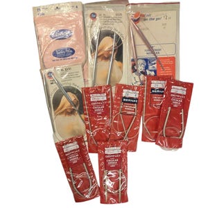 Lot Of 10 Bernat Boye Circular Knitting Needles Aluminum Nylon Various Sizes