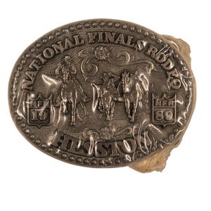 1989 Belt Buckle Kids National Finals Rodeo Steer Wrestling Cowboy NFR Sealed
