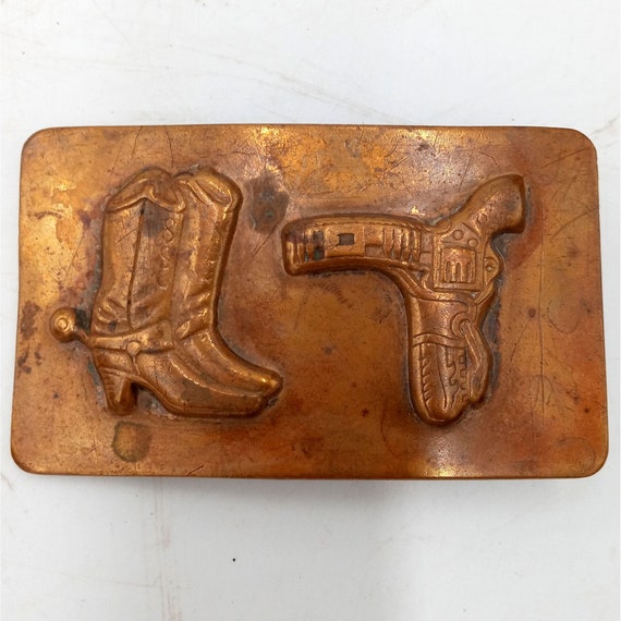 Cowboy Boots Pistol Belt Buckle Vintage Country W… - image 6
