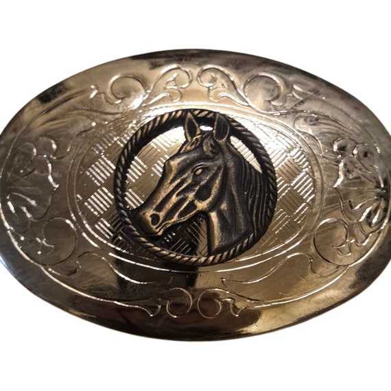 Boucle de ceinture western vintage des années 70, selle