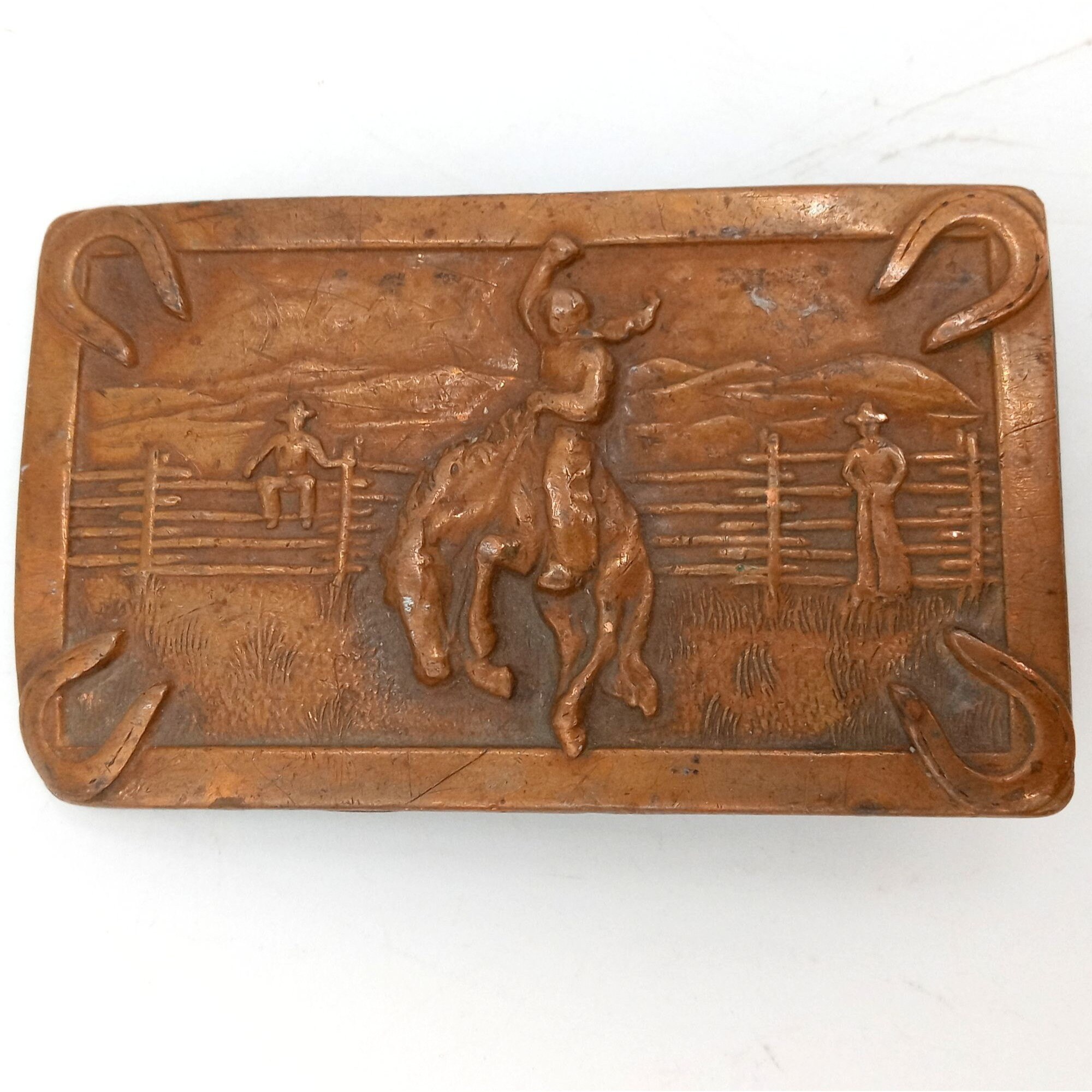 Vintage Justin Bronze Cast Belt Buckle with Rodeo Design Justin Belt Buckle In Vintage Belt Buckles for sale | eBay main image 2
