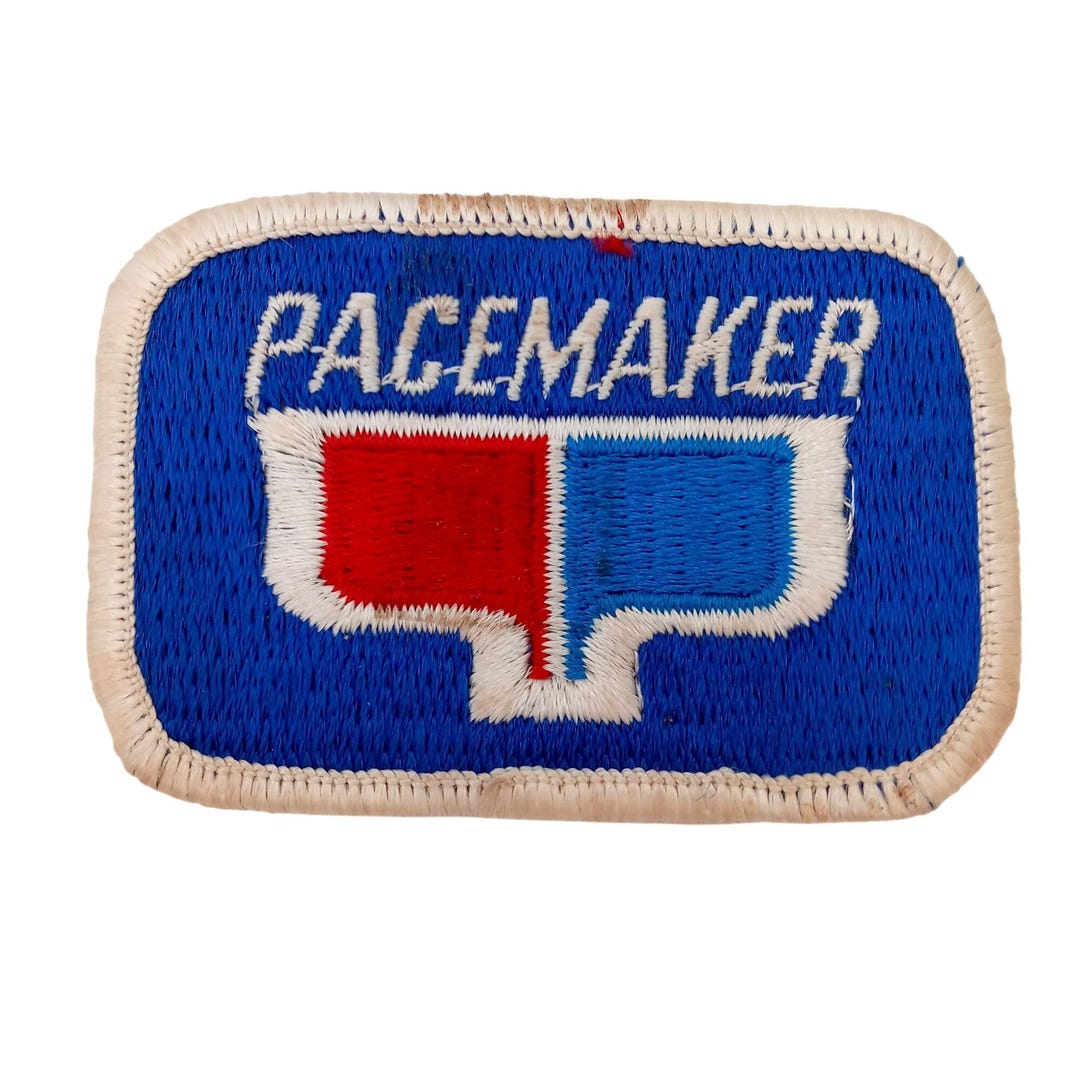 Blue Pacemaker Sign Pacemaker Vintage Patch Red Blue White Retro Pace Maker Worn - Etsy