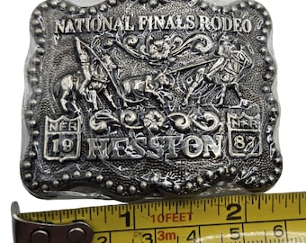 1987 National Finals Rodeo Youth Belt Buckle NFR NOS Hesston Team Roping Kids Horse Cowboy