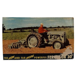 Cartão postal promocional de trator Ferguson 30, decoração de fazenda, LEIA