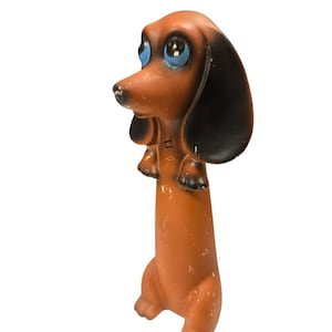 Vintage Japan Dachshund Figurine Doxie Dog Collectible AS IS Big Eyes Anthropomorphic
