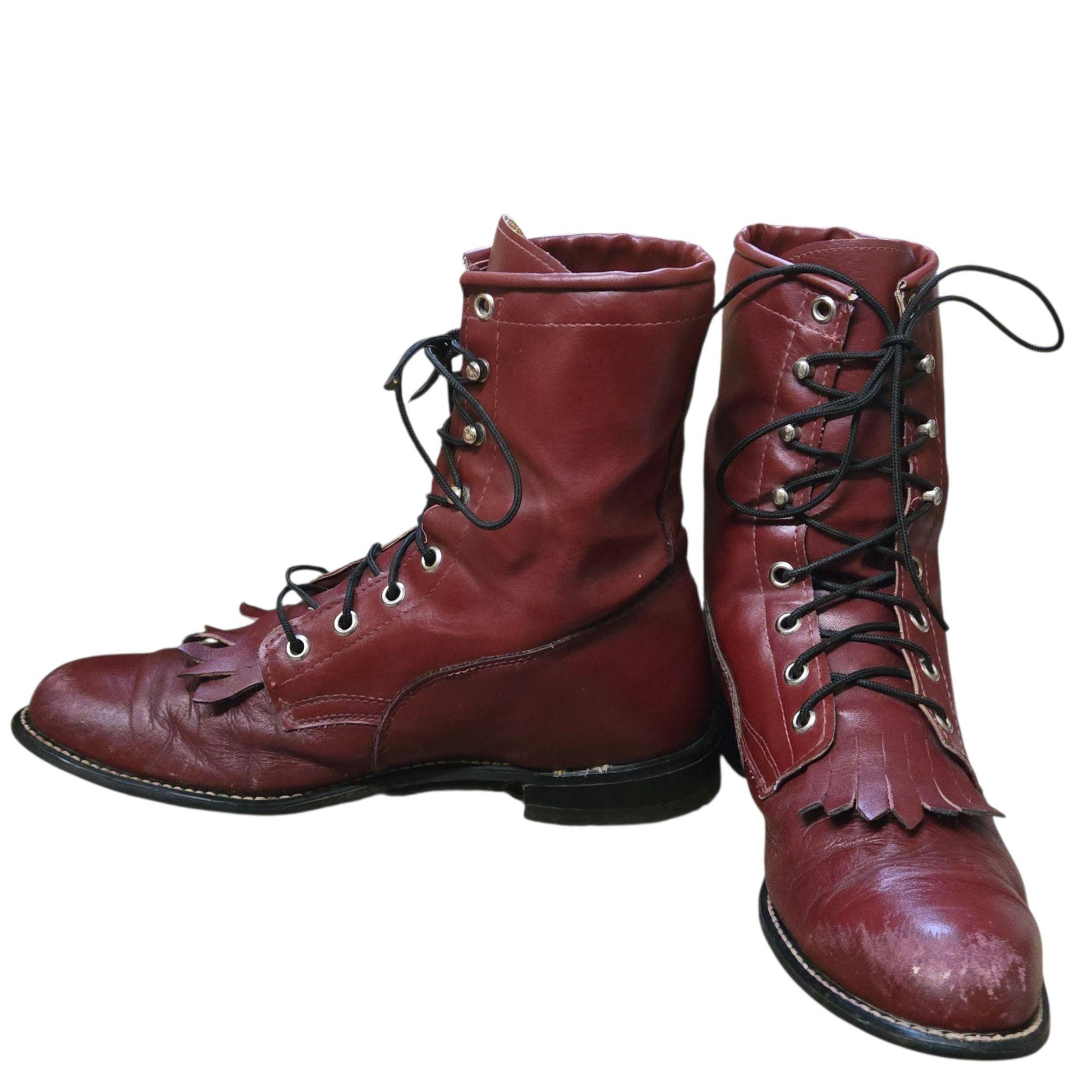 Lace up fringe boots México