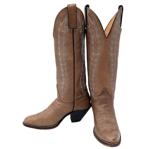Abilene Womens Cowboy Laarzen Tall Taupe Leer 5 M Western Cowgirl Dames