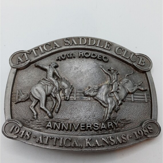 Attica KS Saddle Club Belt Buckle Rodeo Cowboy Bu… - image 4