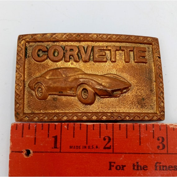 Corvette Gürtelschnalle Vintage Chevrolet Vette Messing Auto Sammlerstück  Chevy Sportwagen - .de