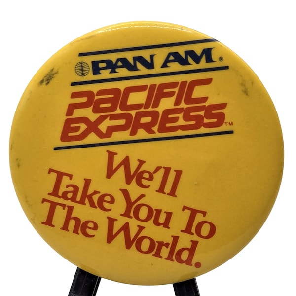 Pan Am Airways Pin Pinback Button Pacific Express Pan American Vintage