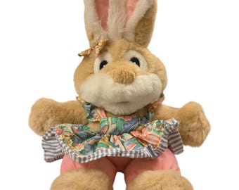 vintage lapin lapin peluche Pâques printemps floral robe Commonwealth robe d'été