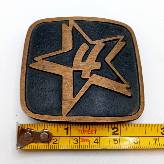 4 Star Belt Buckle Four Stars Vintage Logo Rating… - image 5