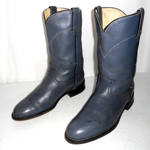 Acme Grey Roper Cowboy Boots mens size 8.5 D / womens 10 western wear Stock Show