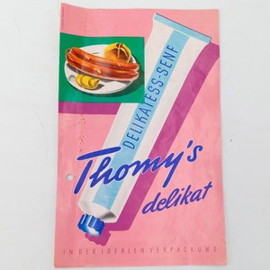 Vintage Thomys Delikat Mayo Mayonnaise In Tube Ad Promo Werbung Pamphlet Booklet