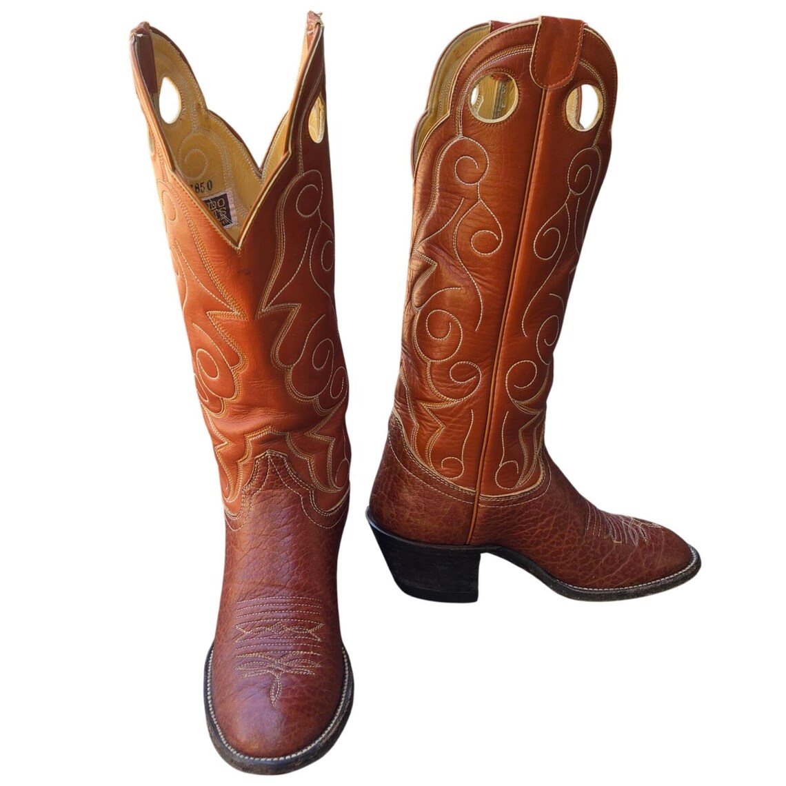 Hondo Cowboy Boots Vintage Western Wear Womens 5.5 B Country Cowgirl Rodeo Shoes, foto 2 di 5