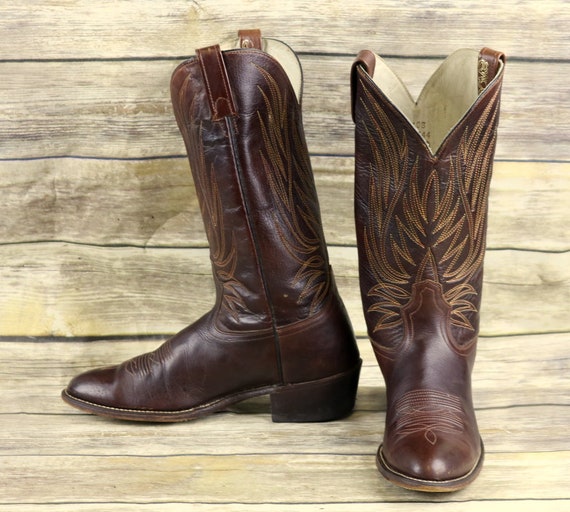 narrow leather boots