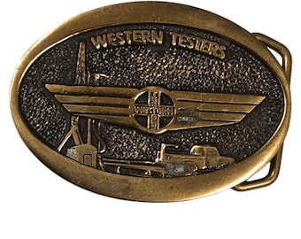 Buy Vintage Metal Belt Buckle, Brass, Synergist, Curtis H  display picture 1