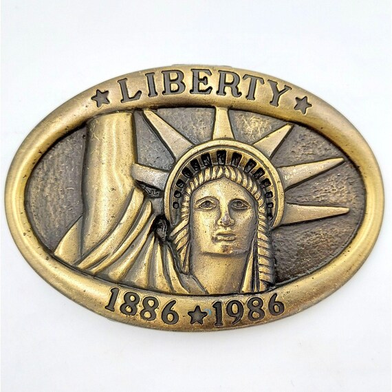 Statue Of Liberty Belt Buckle Vintage Lady 1986 N… - image 4