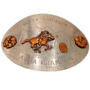 Barrel Racing Champion Belt Buckle Vintage AQHA Quarter Horse Racer Betty Lou Buck