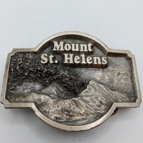 Mount St Helens Belt Buckle Vintage Volcano Strat… - image 5