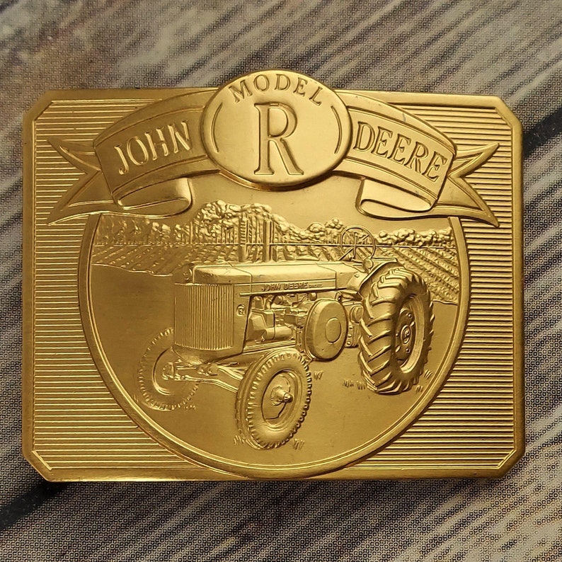 John Deere Model R Tractor Belt Buckle 1990 Limited Edition Agriculture Farm Ranch Collectible image 6