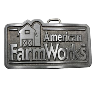 American FarmWorks Boucle de ceinture Farm Work Barn Silo Farmer Cowboy vintage
